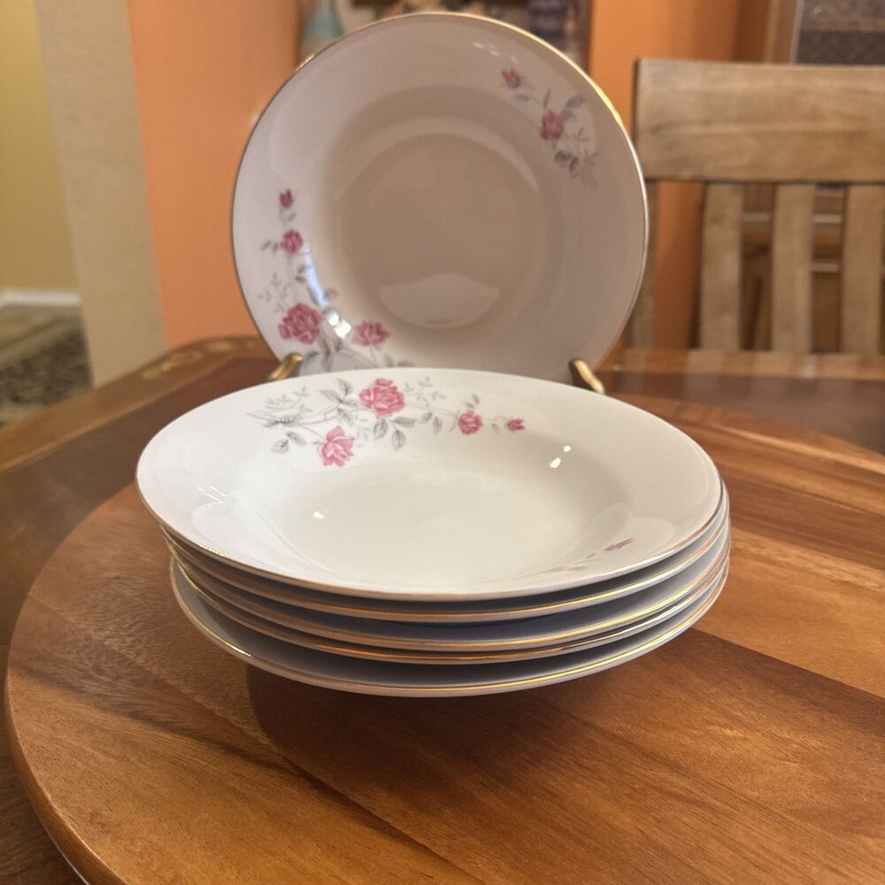 Coupe Soup Bowl Wedding Rose by China (Made in China) a set of 6